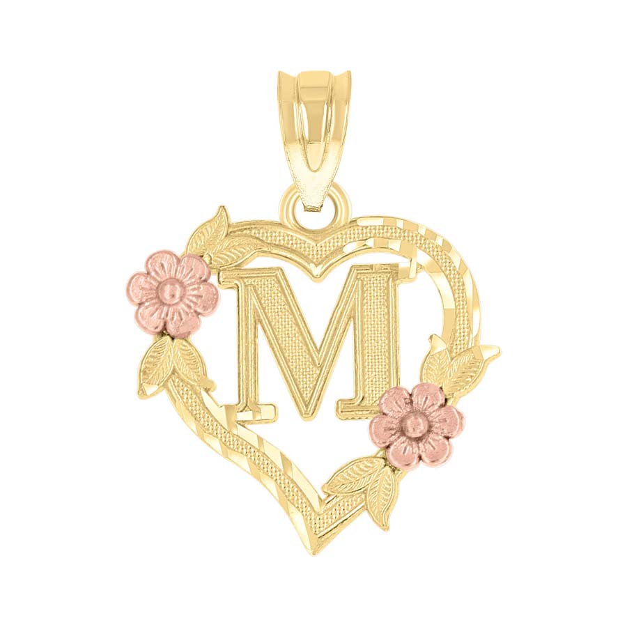 10Kt Gold Initial Pendant "M"