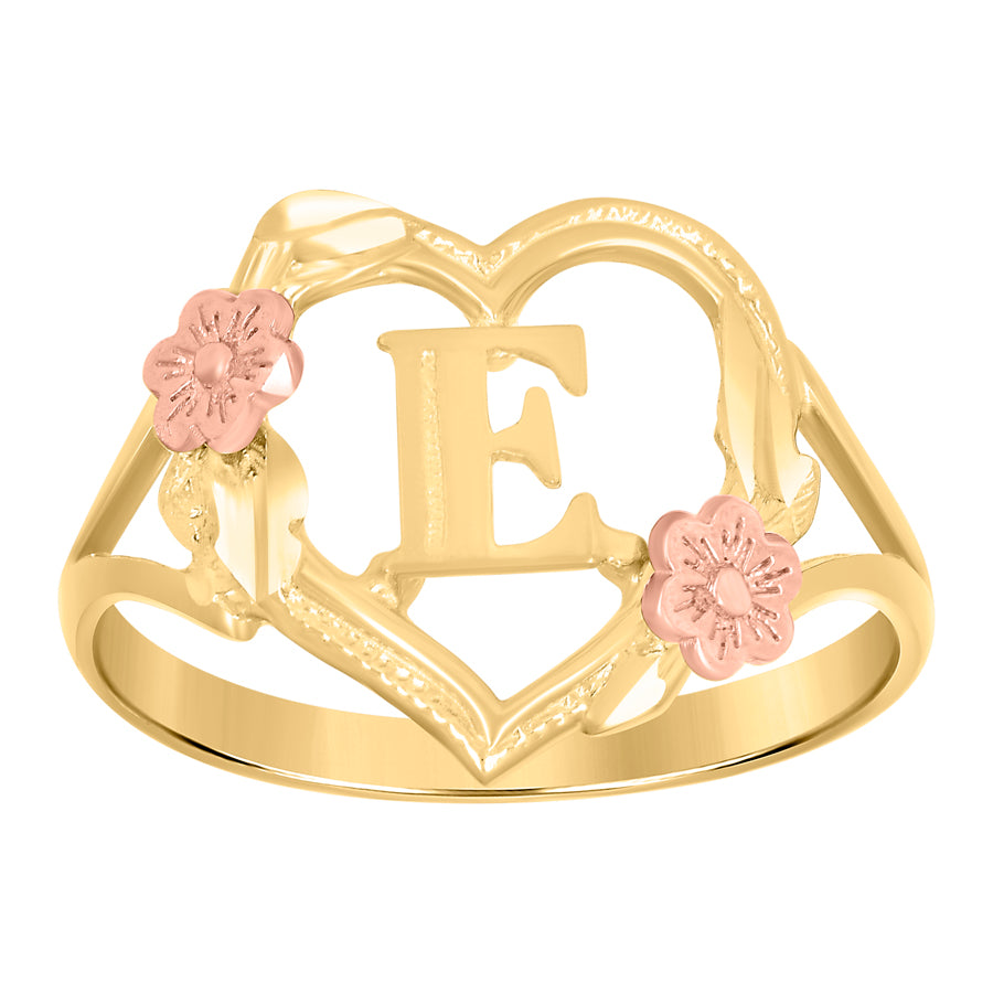 10Kt Gold Initial Letter Ring "E"