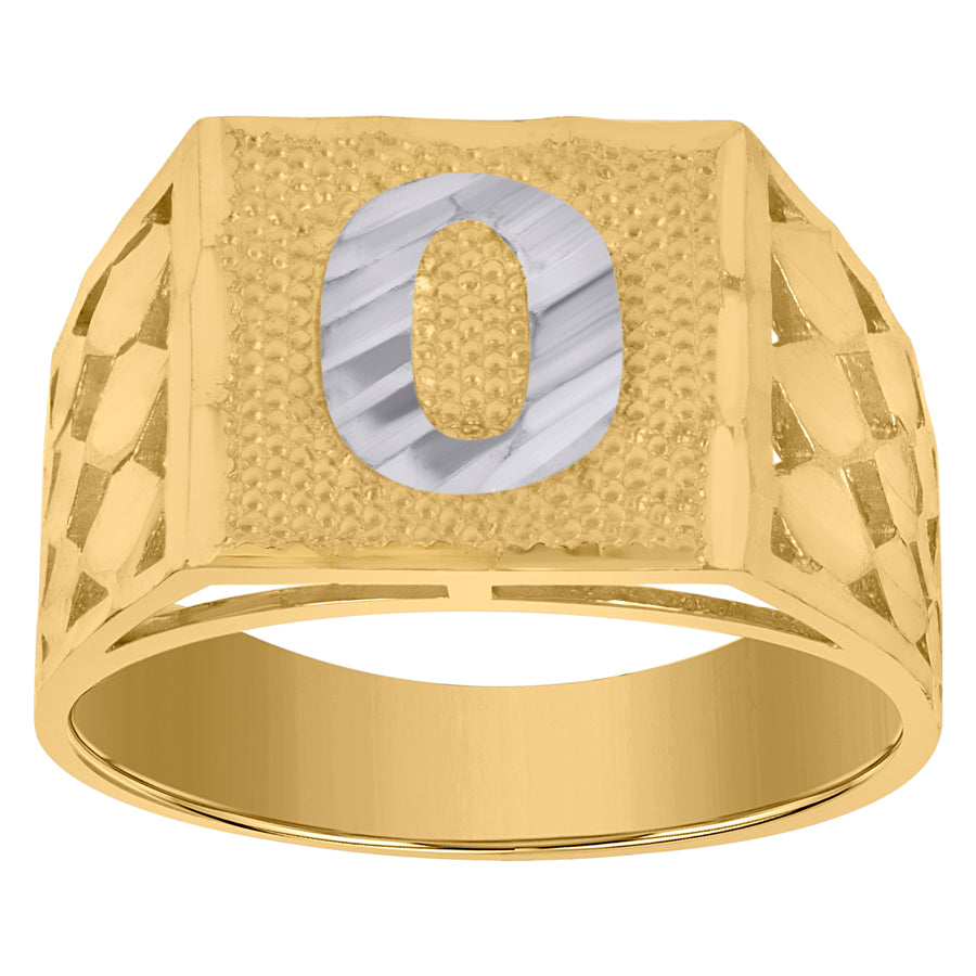 10Kt Gold Initial "O" Letter Ring