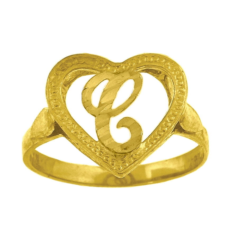 10Kt Gold Initial Letter "C" Ring