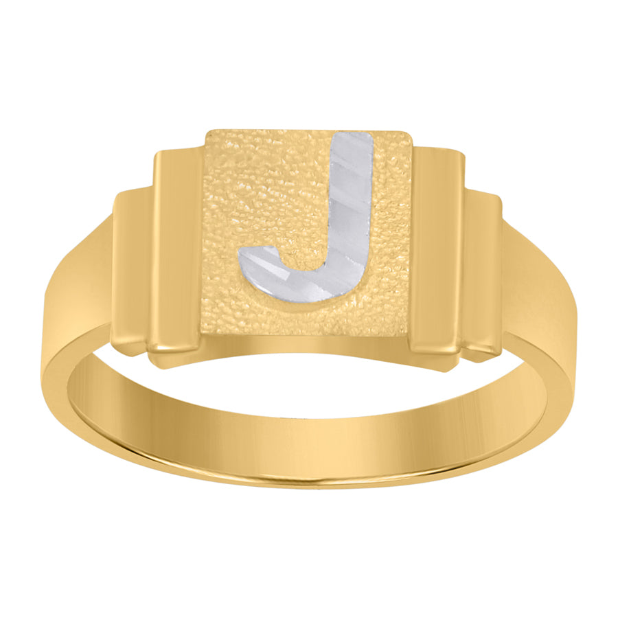 10Kt Gold Initial Letter Ring "J"