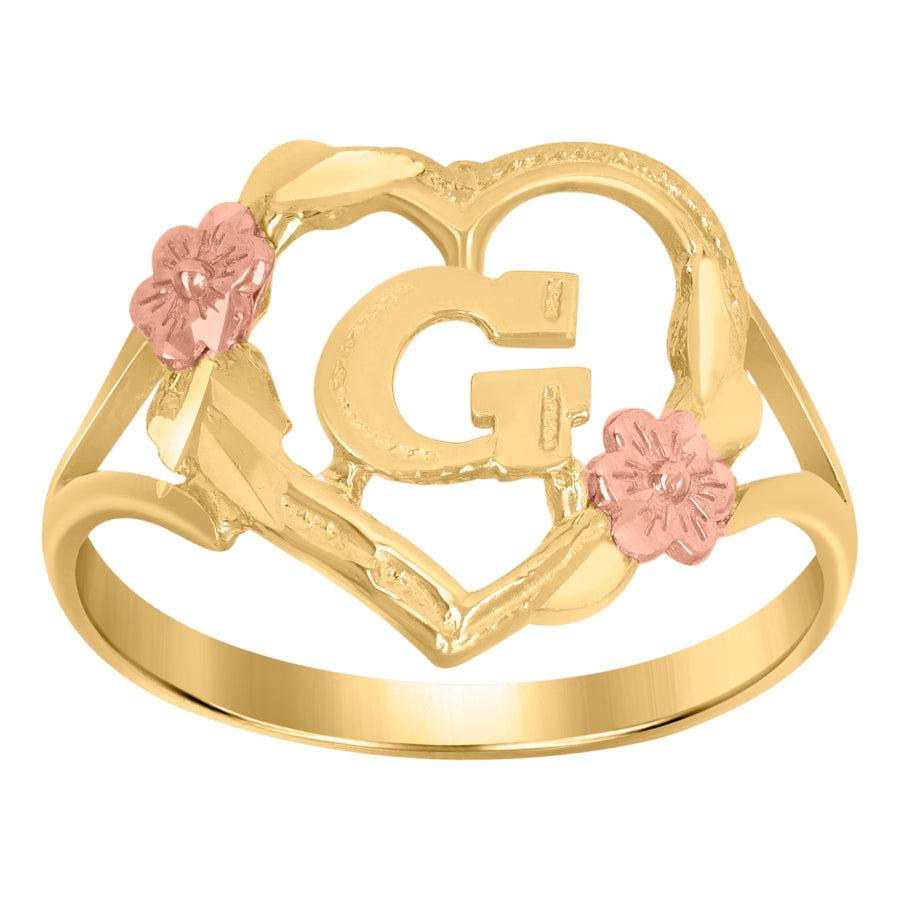 10Kt Gold Initial Letter Ring "G"