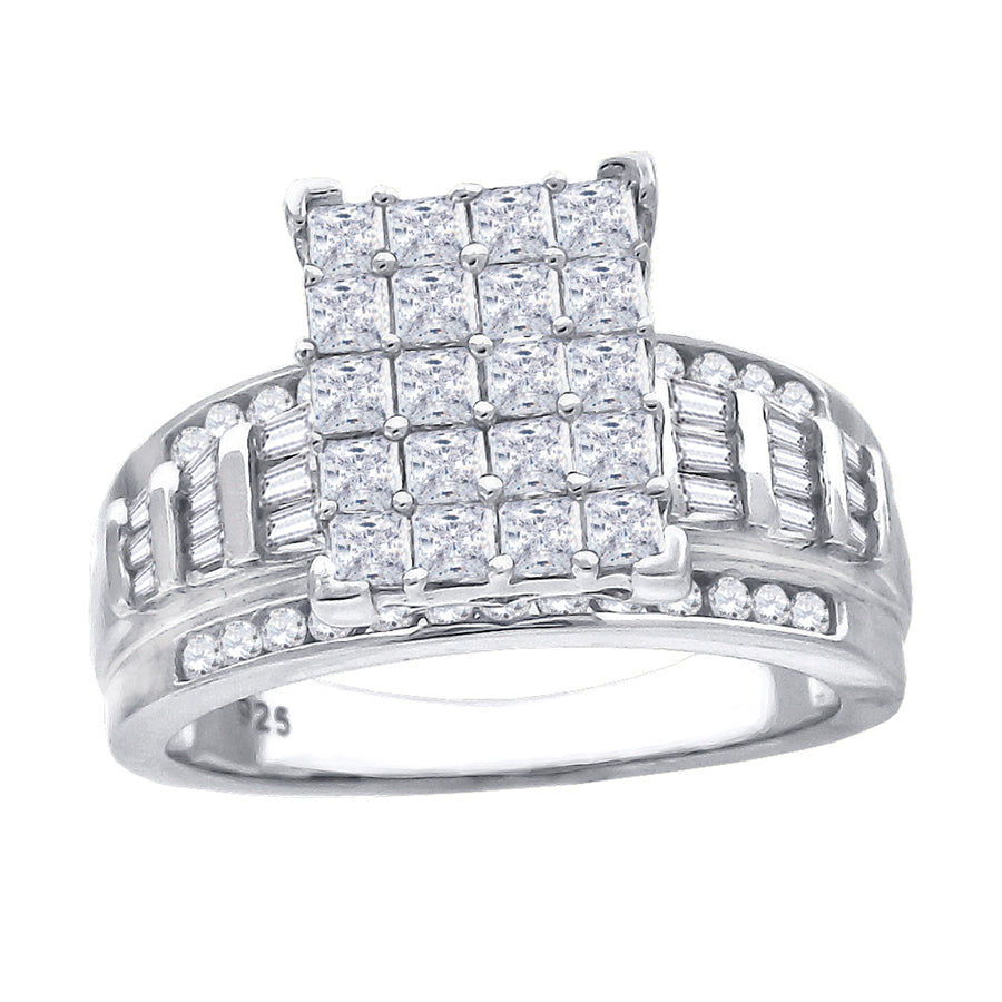 925 Sterling Silver Cinderella Cz Ring S6-S11
