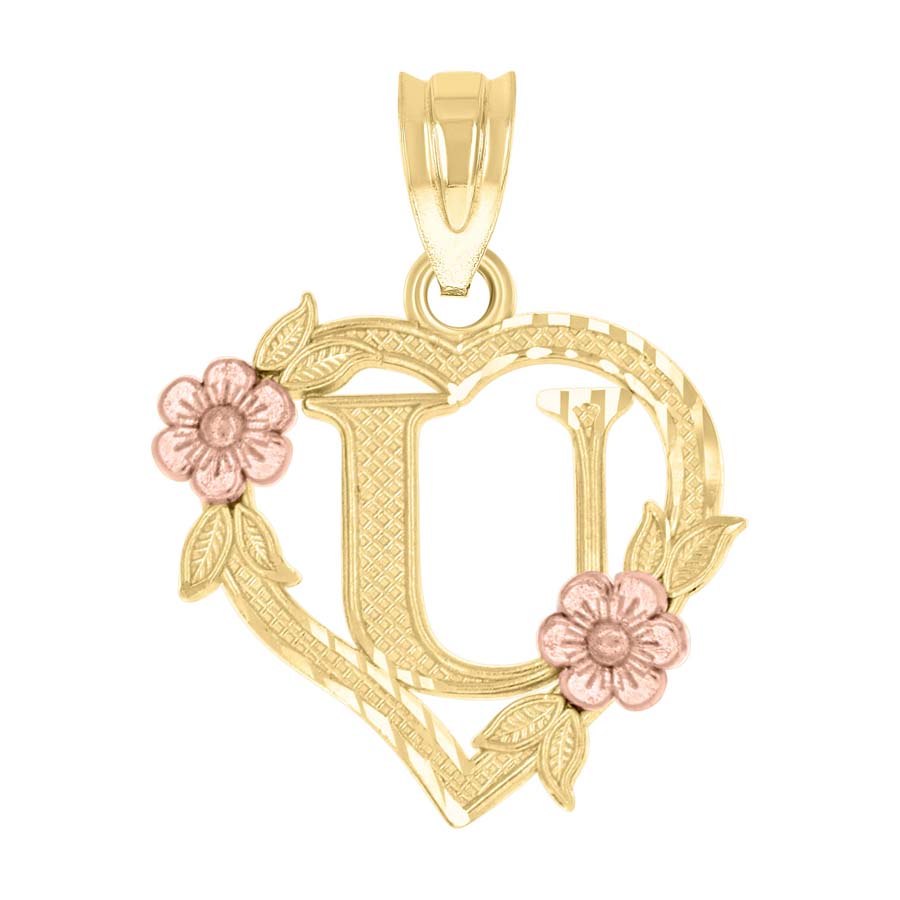 10Kt Gold Initial Pendant "U"