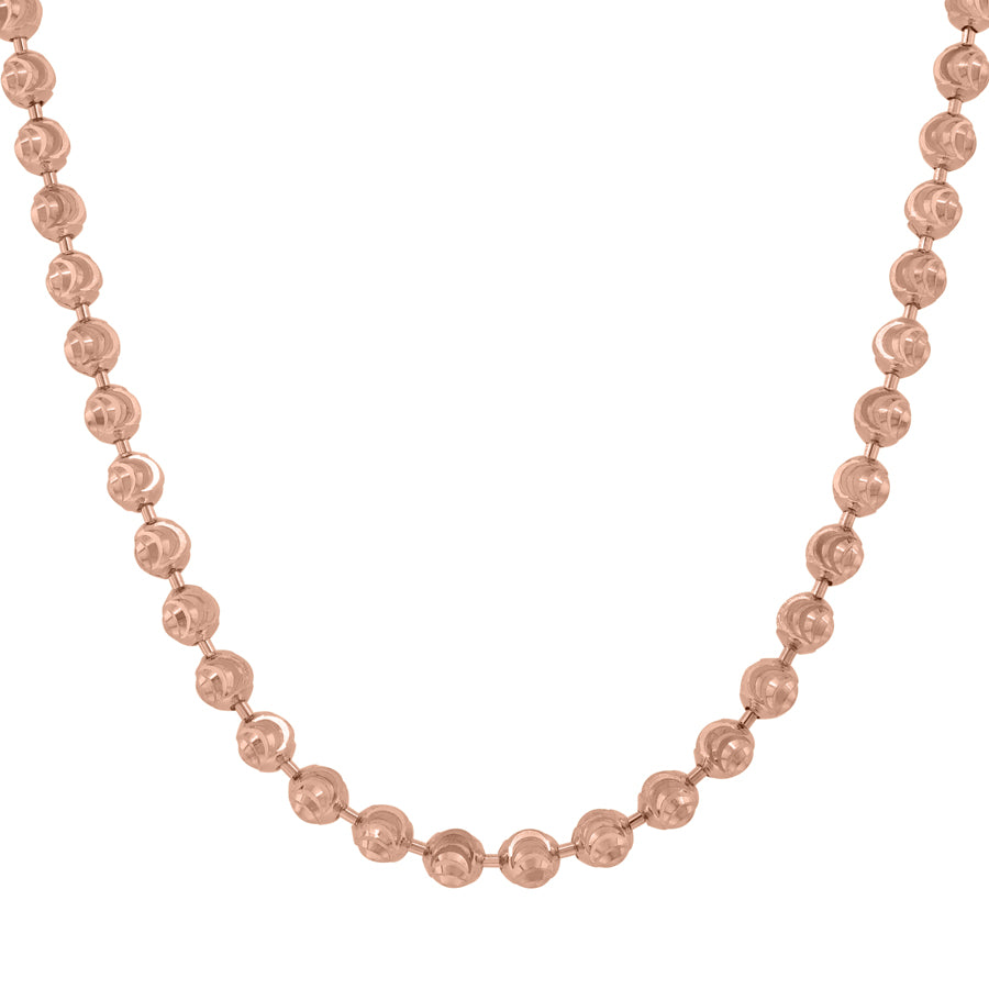 10kt Rose Gold Moon Cut 3mm Chain