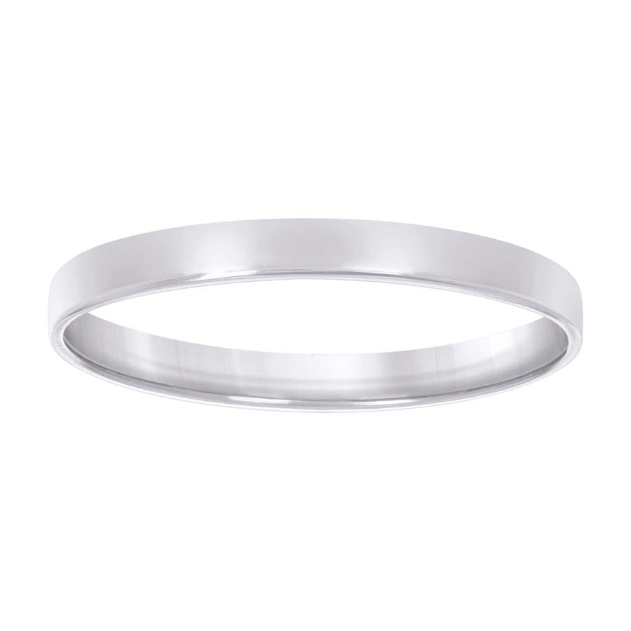925 Sterling Silver Flat Comfort Band Rhodium 3mm