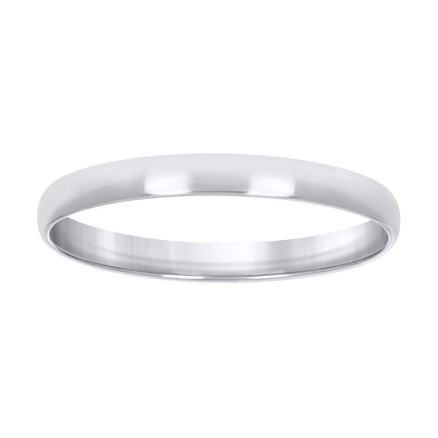 925 Silver Comfort Fit Band 3mm S5-S14 Rhodium Pla