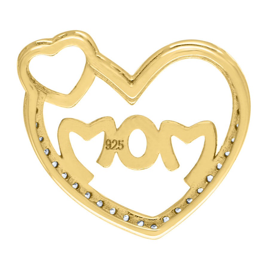 925-Cz Mom Heart Pendant