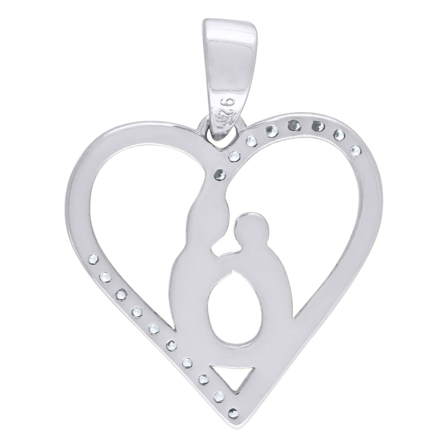 925-Cz Mom Heart Pendant