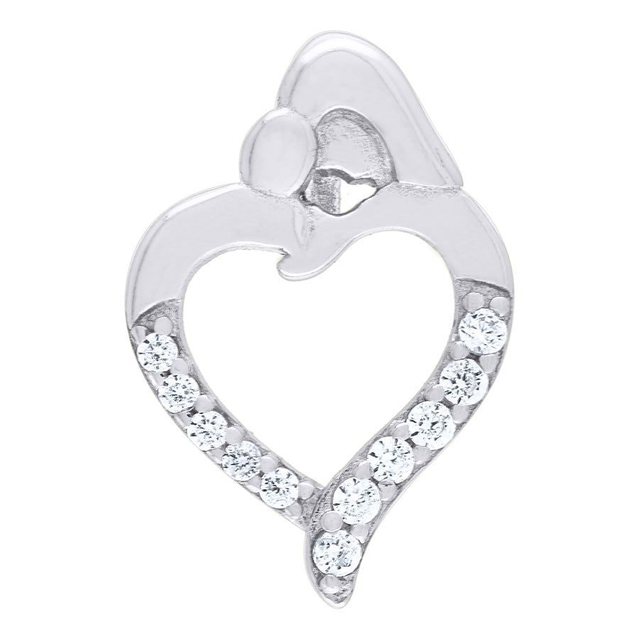 925-Cz Mom Heart Pendant