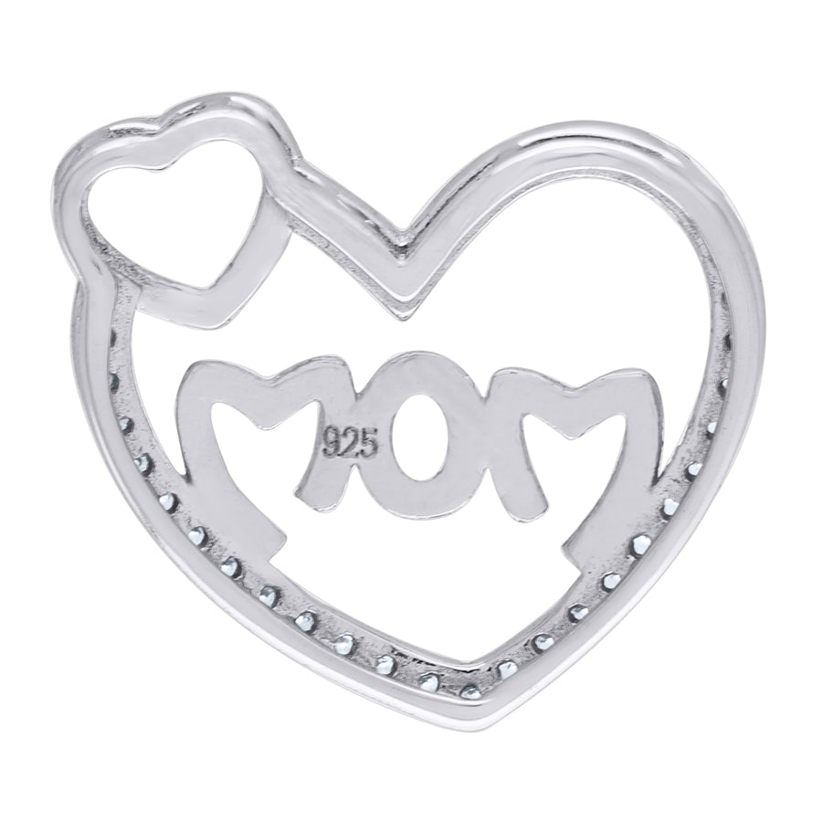 925-Cz Mom Heart Pendant