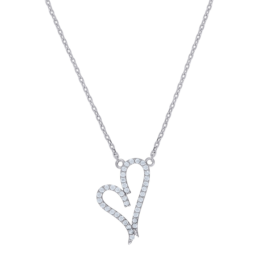 925 Cz Heart Necklace