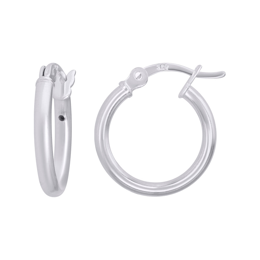 925-Silver 2mm Hoop Earrings