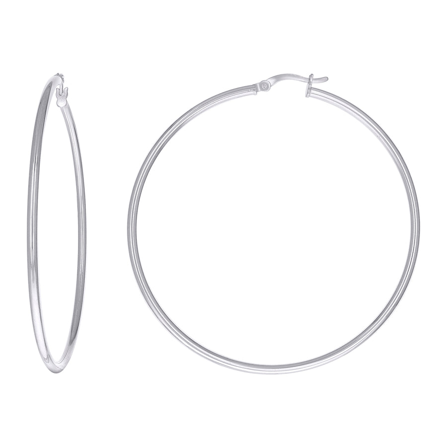925-Silver 2mm Hoop Earrings