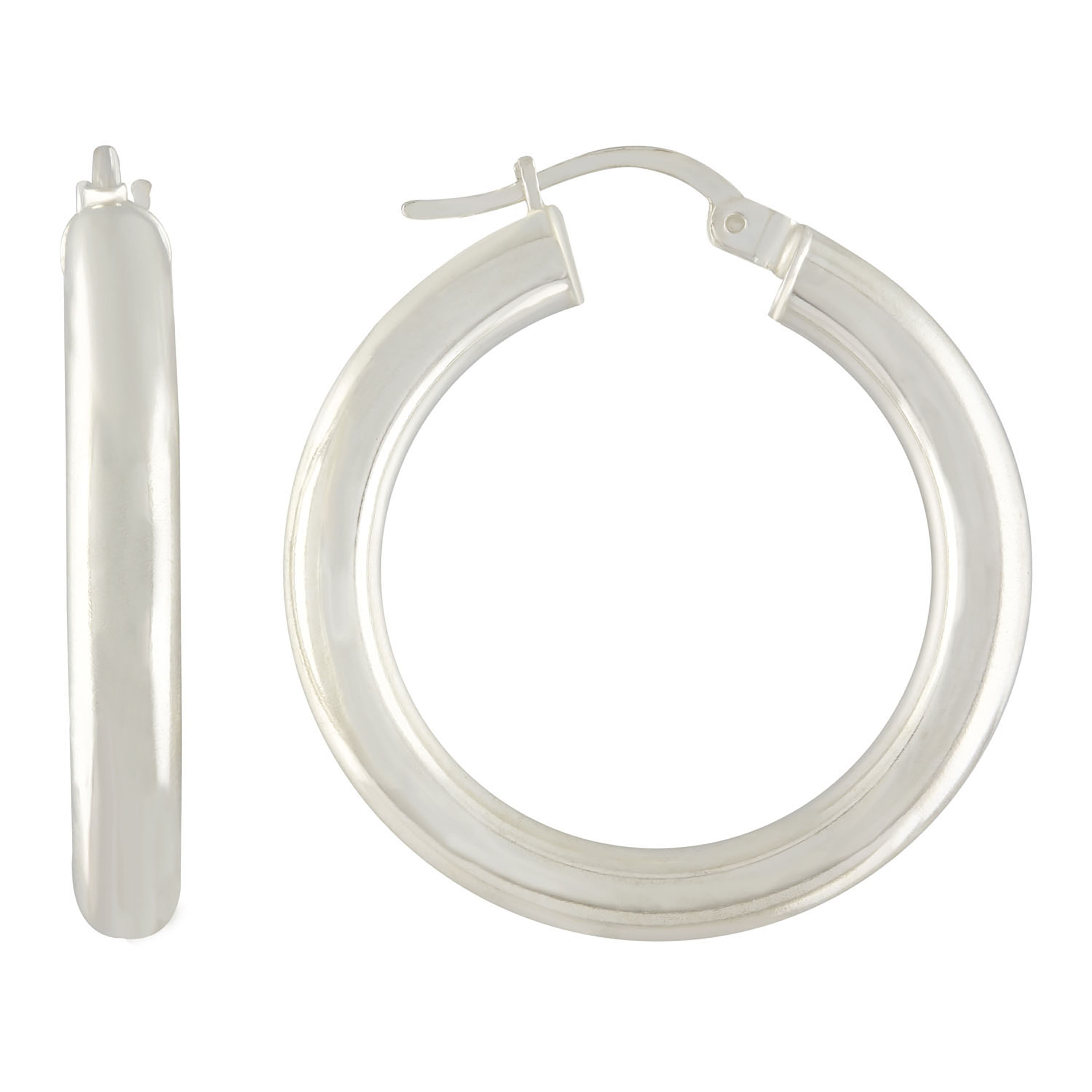925-Silver 4mm Hoop Earrings