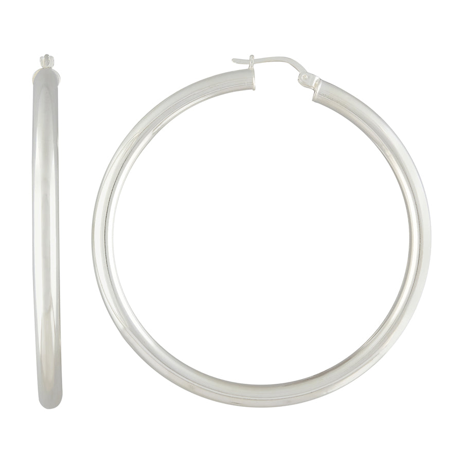 925-Silver 4mm Hoop Earrings