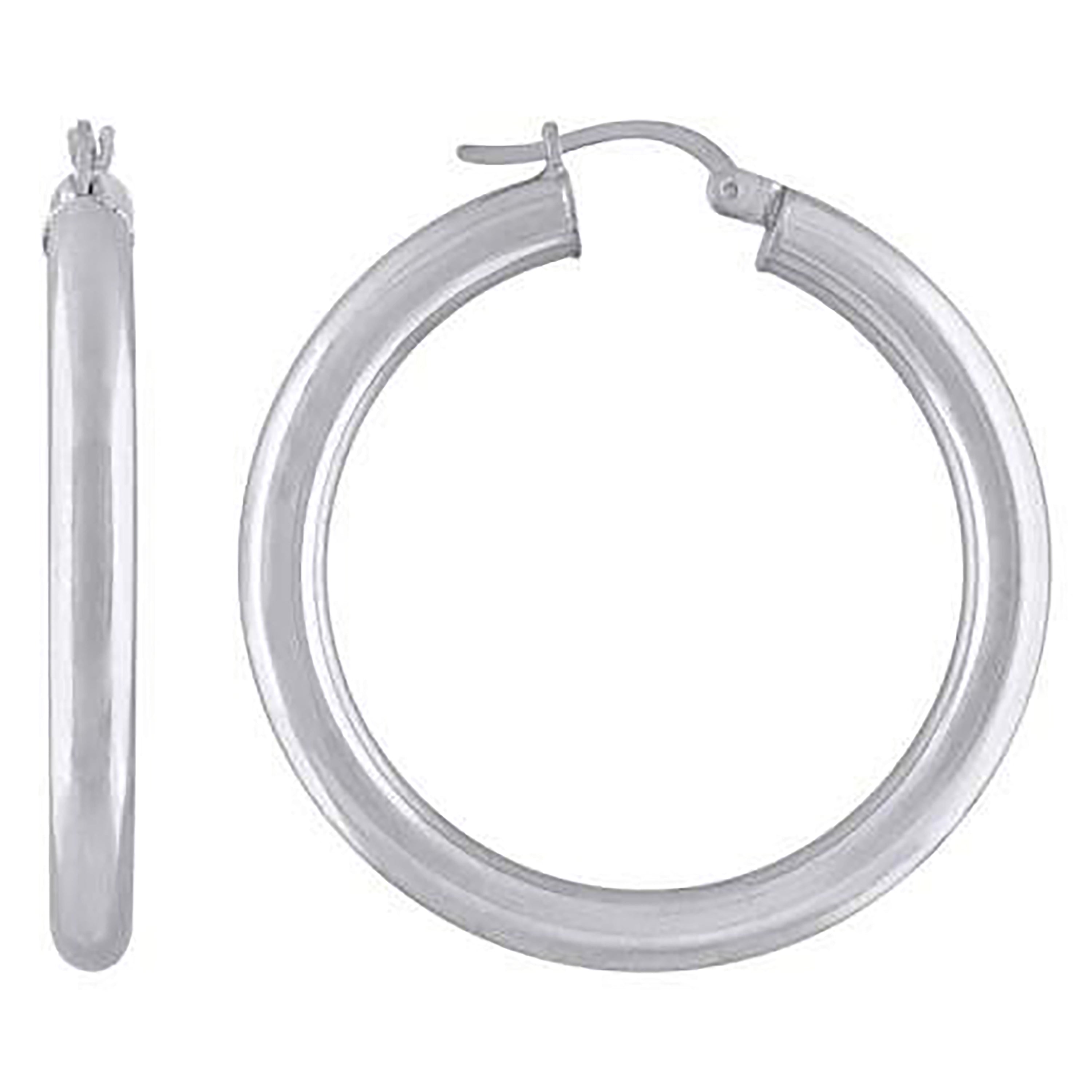 925-Silver 4mm Hoop Earrings