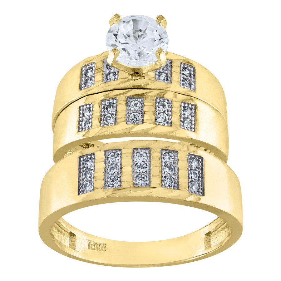 10Kt Gold Trio Ring