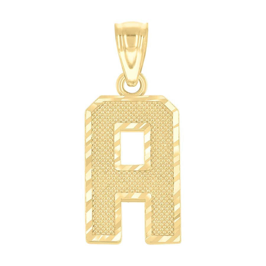 10K Gold Initial Letter Pendant "A"