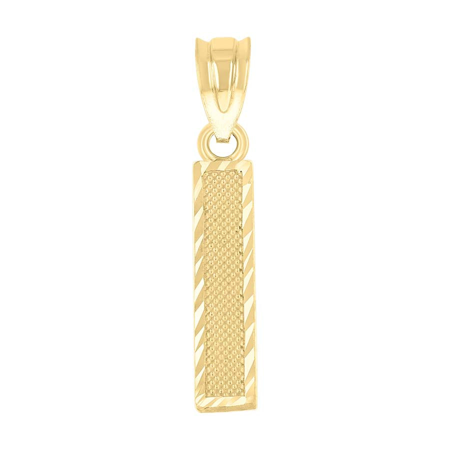 10K Gold Initial Letter Pendant "I"