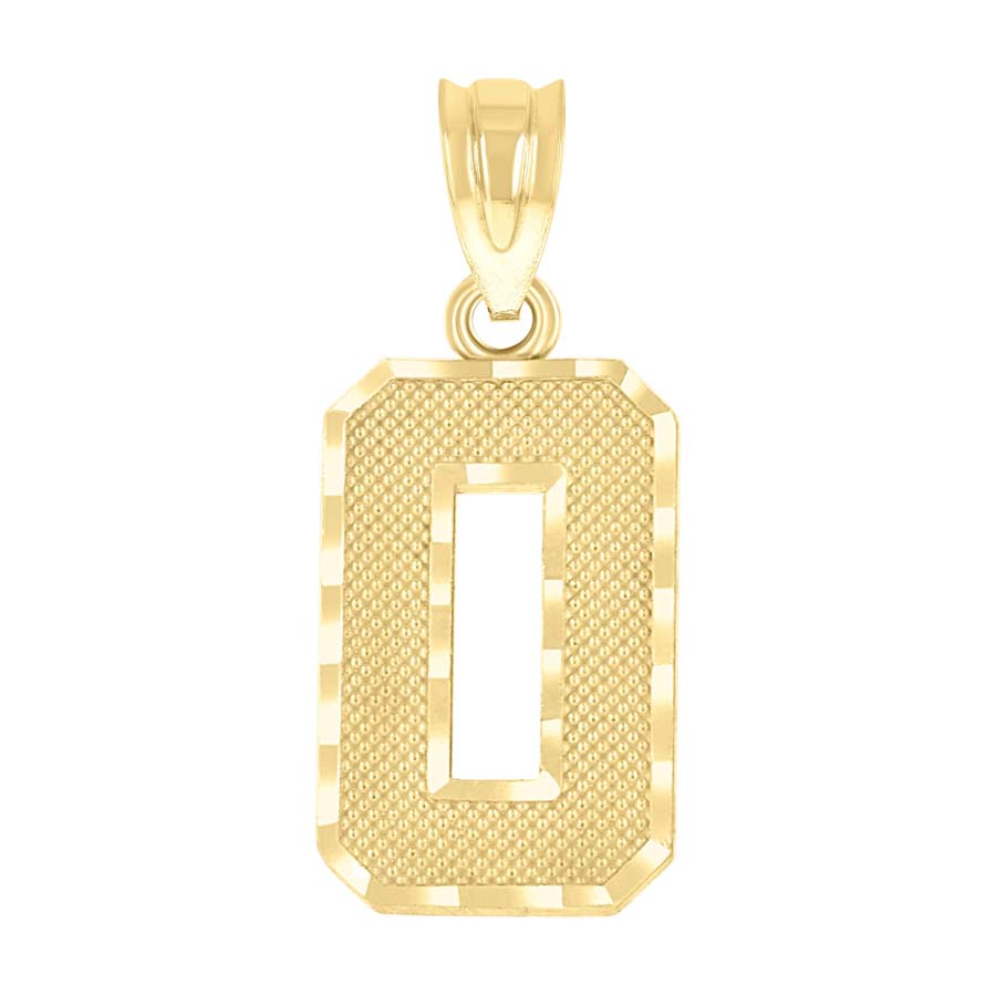 10K Gold Initial Letter Pendant "O"