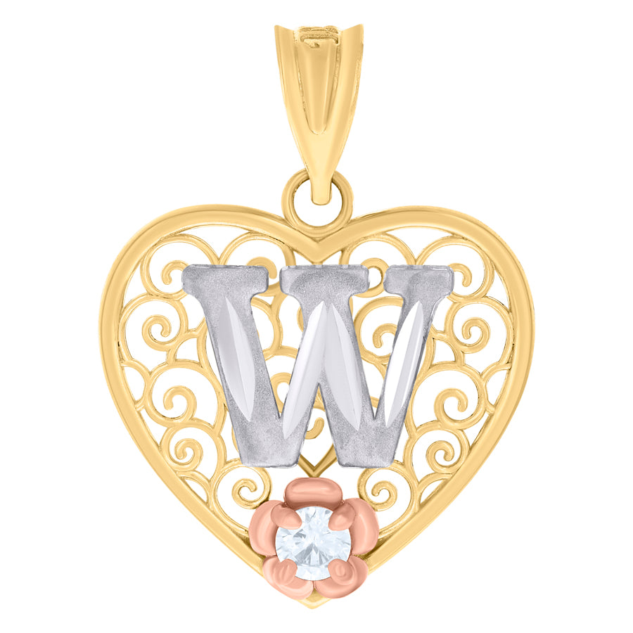 10Kt Gold Pendant "W" Initial