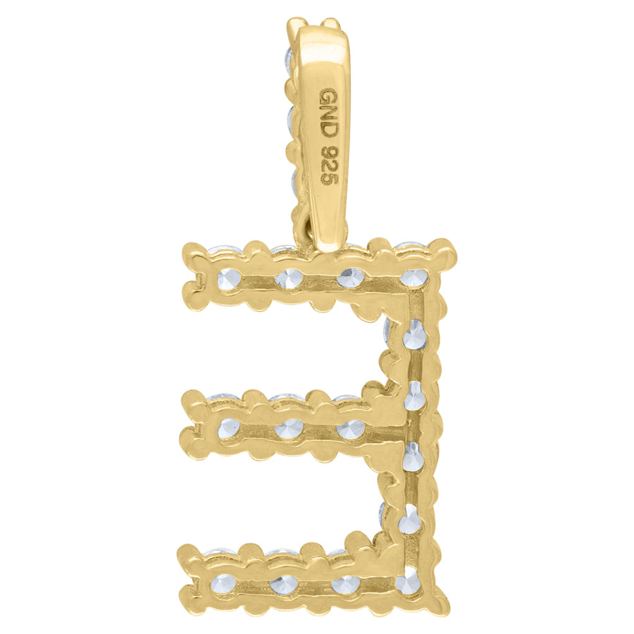 925-Silver Initial "E" Pendant
