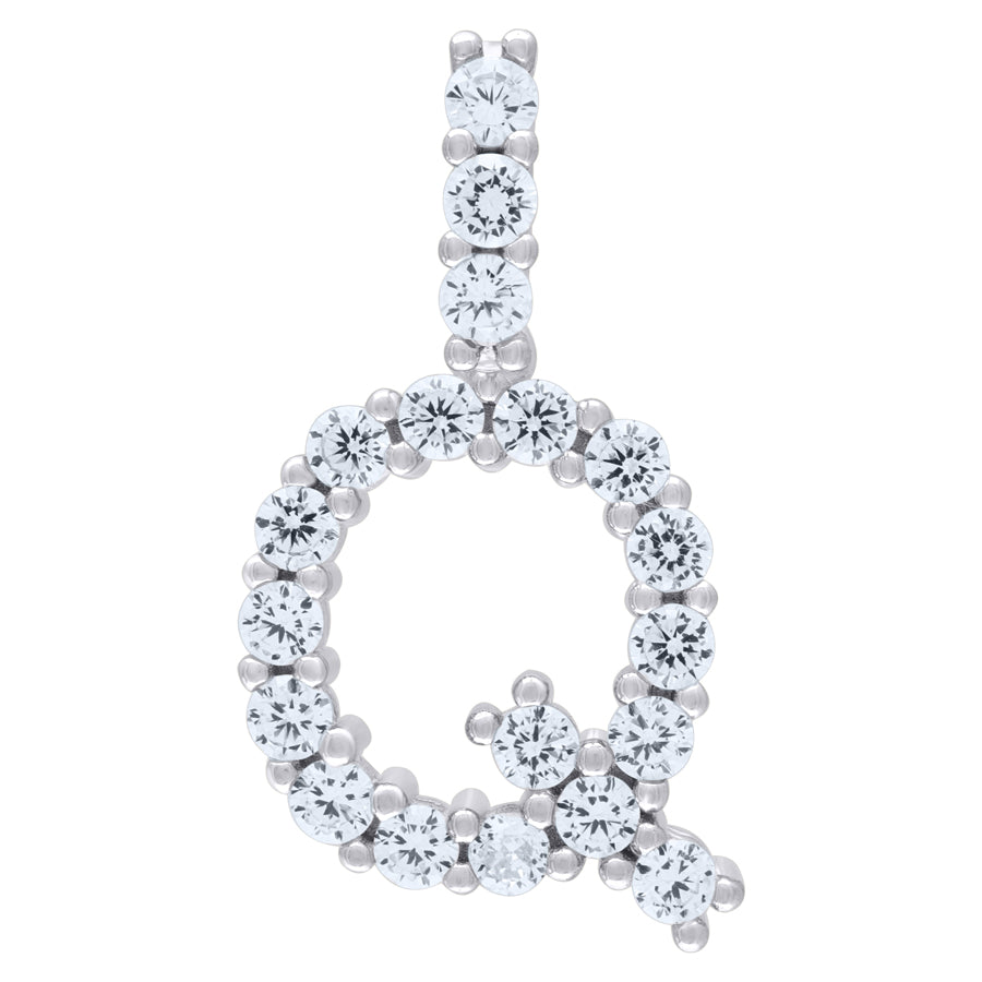 925-Silver Initial "Q" Pendant