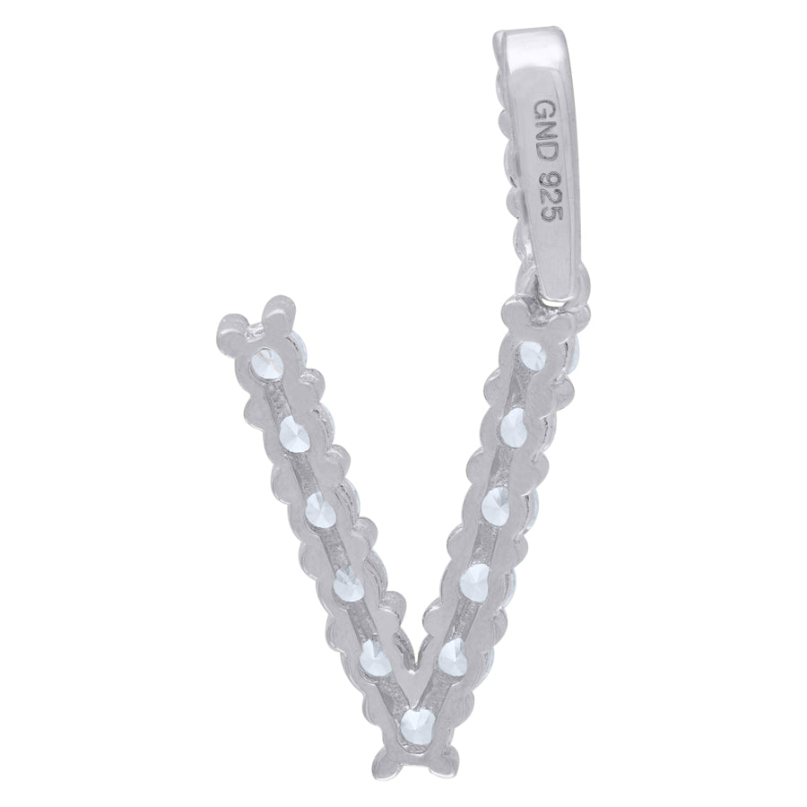 925-Silver Initial "V" Pendant