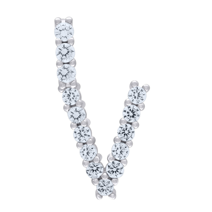 925-Silver Initial "V" Pendant