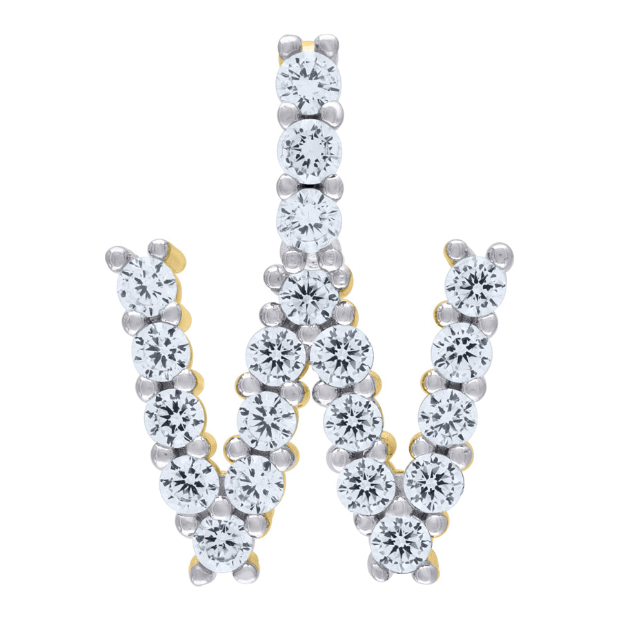 925-Silver Initial "W" Pendant