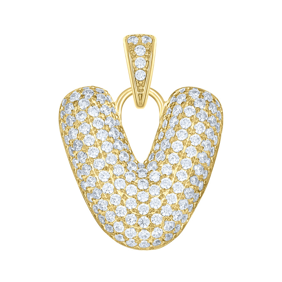 10Kt-Gold Pendant "V" Initial