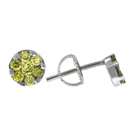 925 Cz Flower Earring