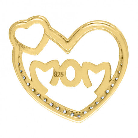 925-Cz Mom Heart Pendant