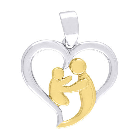 925-Cz Mom Heart Pendant