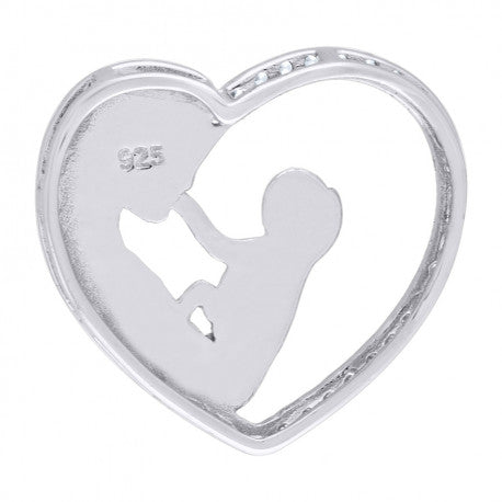 925-Cz Mom Heart Pendant