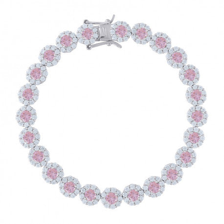 925-Flower Cz Bracelet