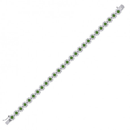 925-Flower Cz Bracelet