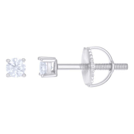 925 Silver 3mm Round Screwback Moissanite