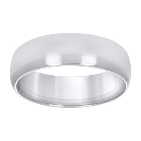 925 Silver Comfort Fit Band 8mm S5-S14 Rhodium Pla
