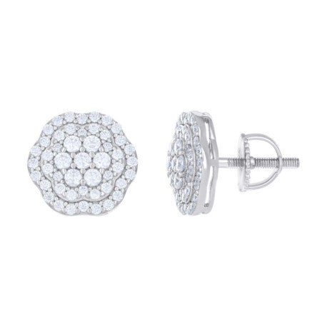 925 Silver Earring 12.5mm Moissanite Ct R:1.1