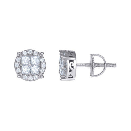 925 Silver Earrings With Moissanite Stones Ctw 1.4