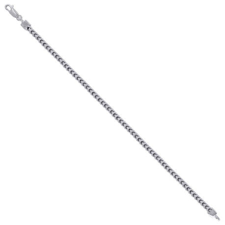 925 Sterling Silver Hollow Franco Chain Rhodium 070 2.5mm
