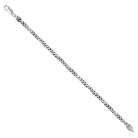 925 Sterling Silver Hollow Franco Chain Rhodium 120 4.3mm