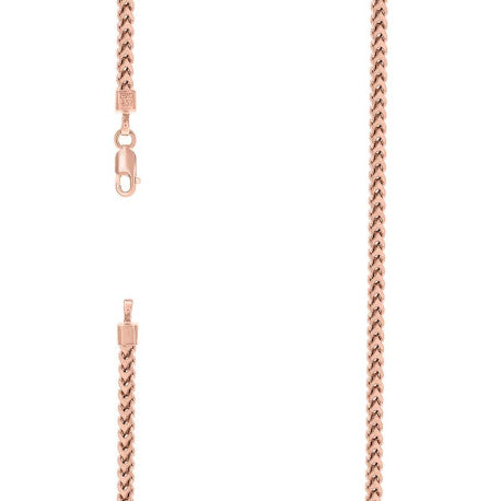 925 Sterling Silver Hollow Franco Chain Rose 080 2.7mm