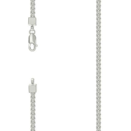 925 Sterling Silver Hollow Franco Chain Silver 080 3mm