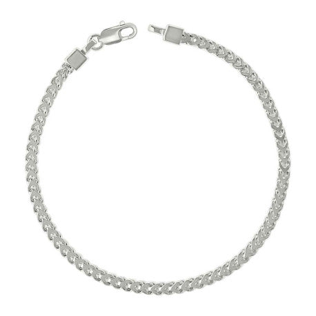 925 Sterling Silver Hollow Franco Chain Silver 080 3mm