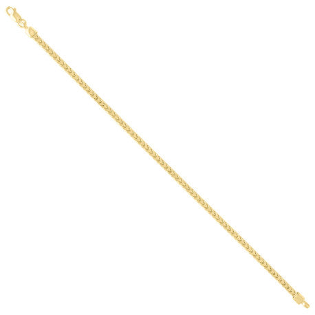 925 Sterling Silver Hollow Franco Chain Yellow 080 2.7mm