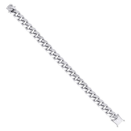 925 Sterling Silver Hollow Miami Cuban Chain Rhodium 300 11mm