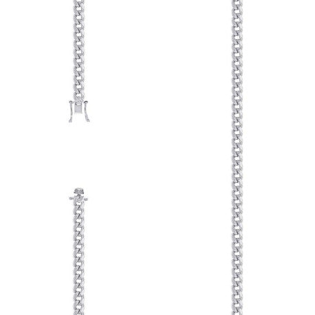 925 Sterling Silver Hollow Miami Cuban Chain Rhodium 120 4.1mm